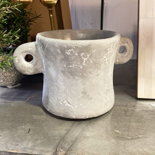 grey cement pot